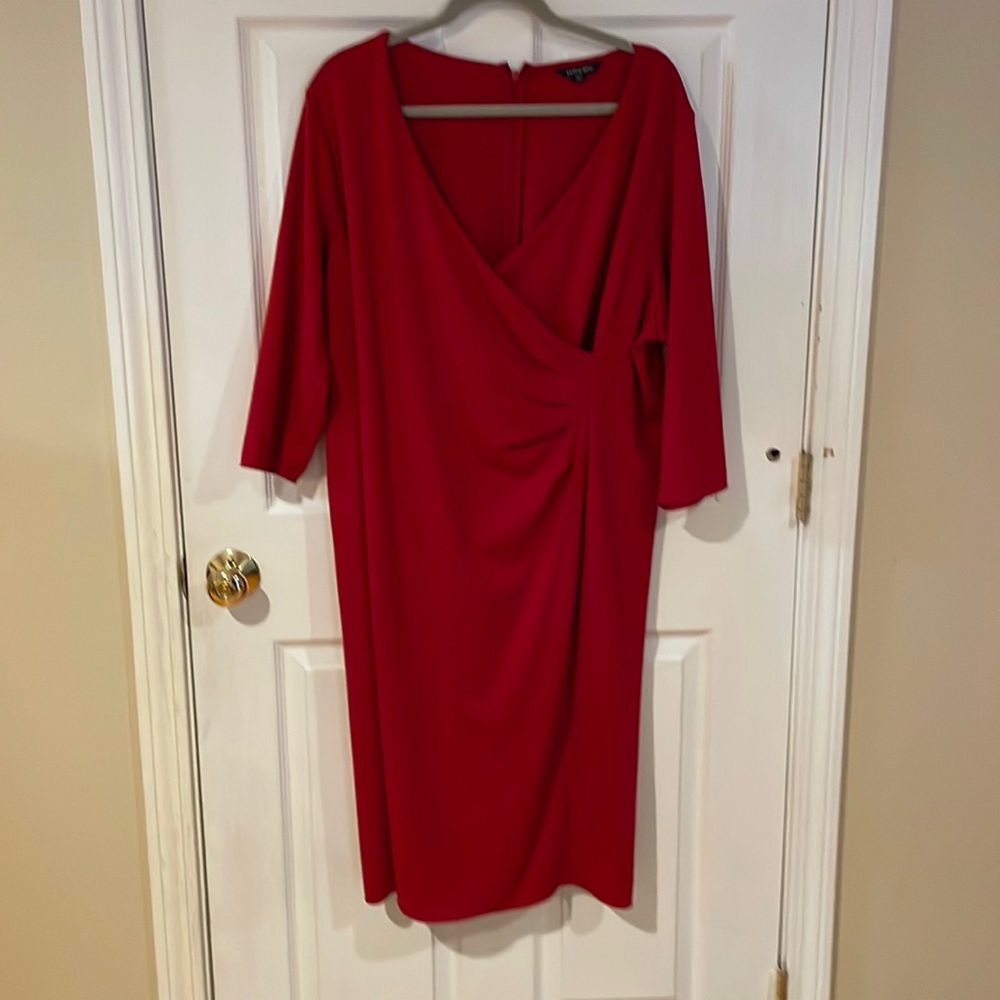 Lands End, 20W red knit dress